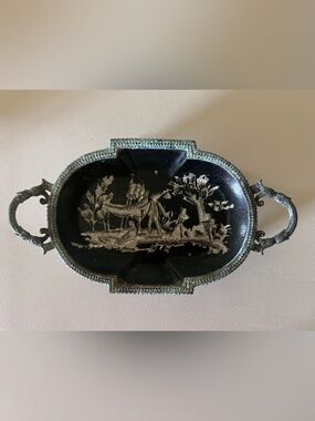 VTG WL WONG LEE Floral Porcelain 1895 DECORATIVE 8.5" SOAP DISH Signed